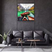 ・"Lake and Mountain Landscape"・Glass Wall Art - ArtDesigna Glass Printing Wall Art