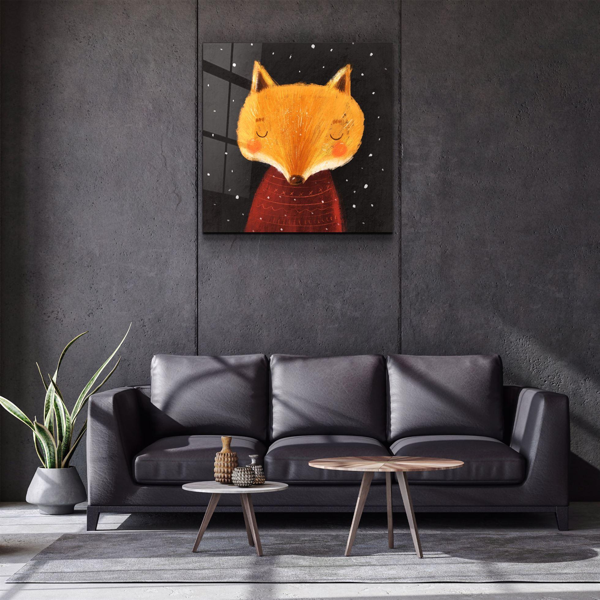 ・"Cute Fox"・Glass Wall Art - ArtDesigna Glass Printing Wall Art