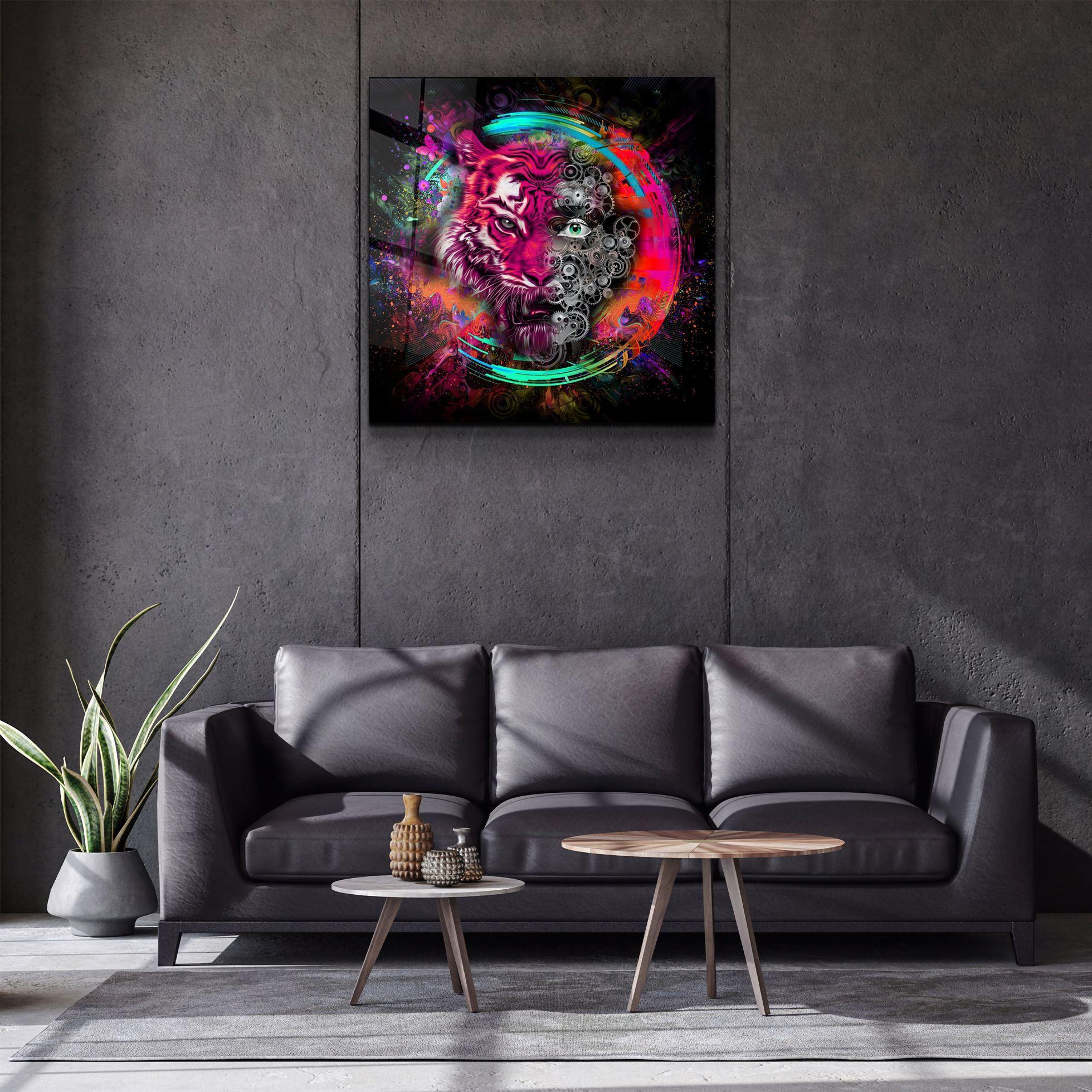 ・"Abstract Tiger"・Glass Wall Art - ArtDesigna Glass Printing Wall Art