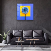 ・"Blue Flower"・Glass Wall Art - ArtDesigna Glass Printing Wall Art