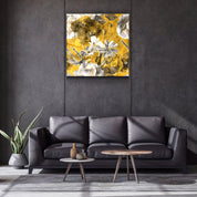 ・"Yellow Flowers"・Glass Wall Art - ArtDesigna Glass Printing Wall Art