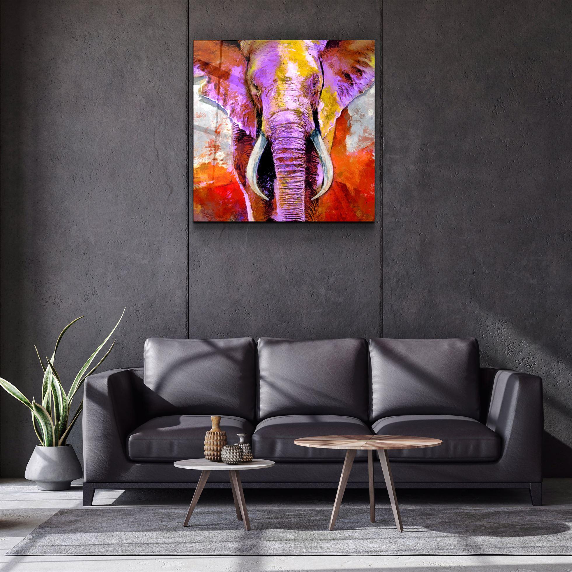 ・"Elepurple"・Glass Wall Art - ArtDesigna Glass Printing Wall Art
