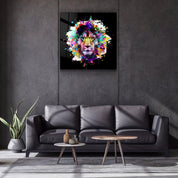 ・"Lion Abstract"・Glass Wall Art - ArtDesigna Glass Printing Wall Art