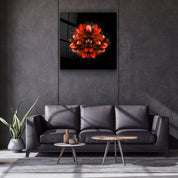 ・"Red Flower"・Glass Wall Art - ArtDesigna Glass Printing Wall Art