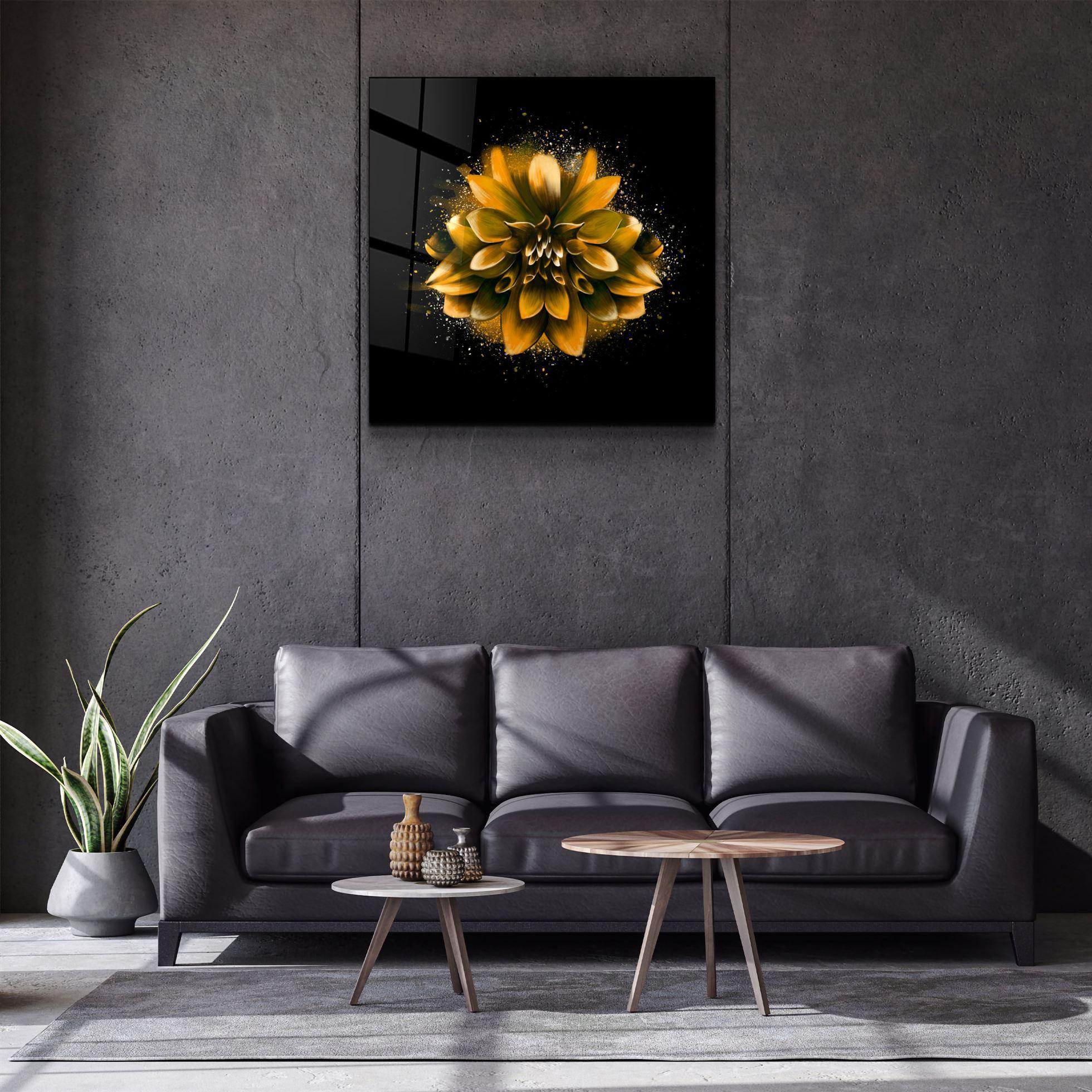・"Yellow Flower"・Glass Wall Art - ArtDesigna Glass Printing Wall Art