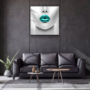 ・"Green Lips"・Glass Wall Art - ArtDesigna Glass Printing Wall Art