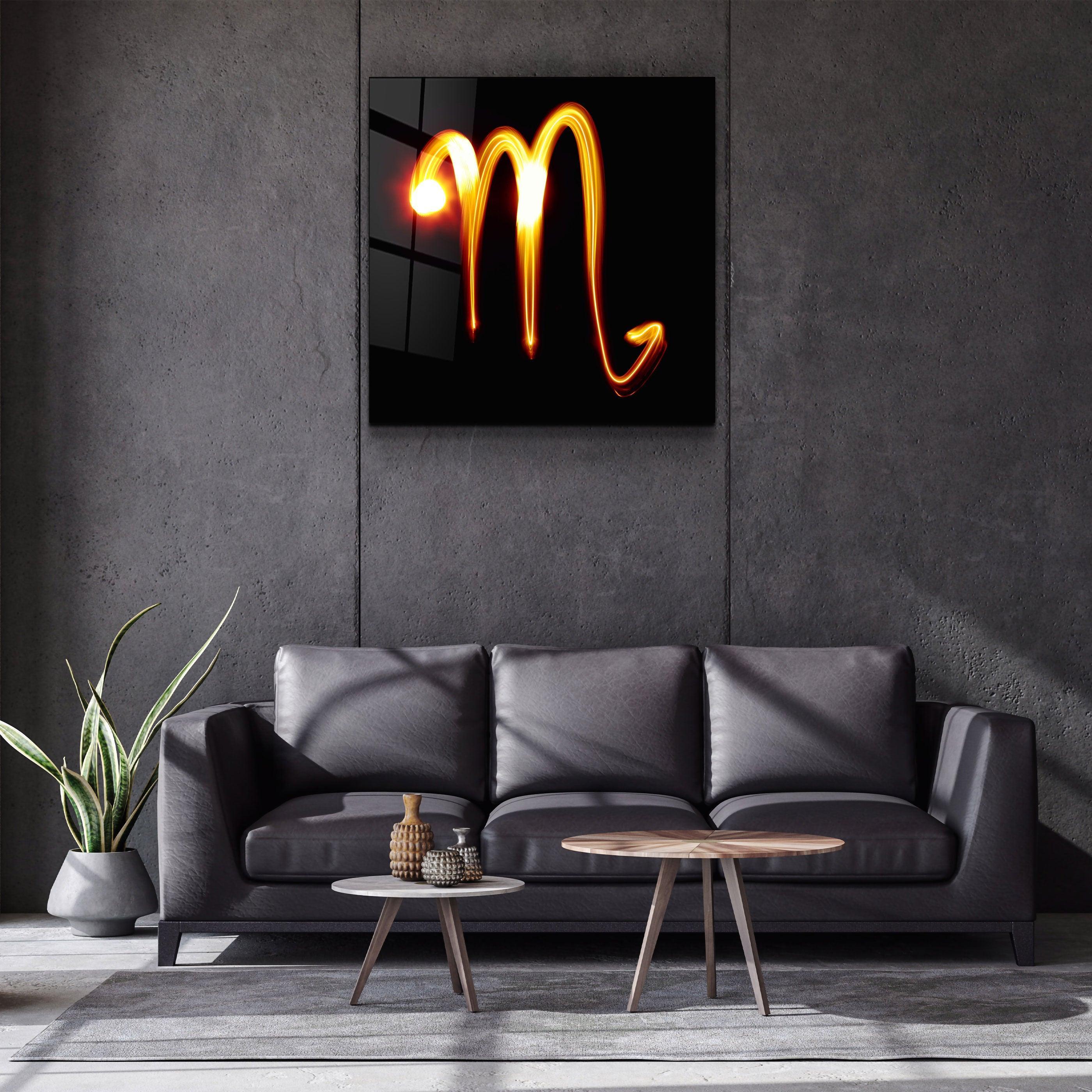 ."Scorpio Zodiac Symbol". Glass Wall Art - ArtDesigna Glass Printing Wall Art
