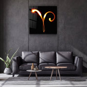 Zodiac Symbols in Black Glass Wall Art - Artdesigna