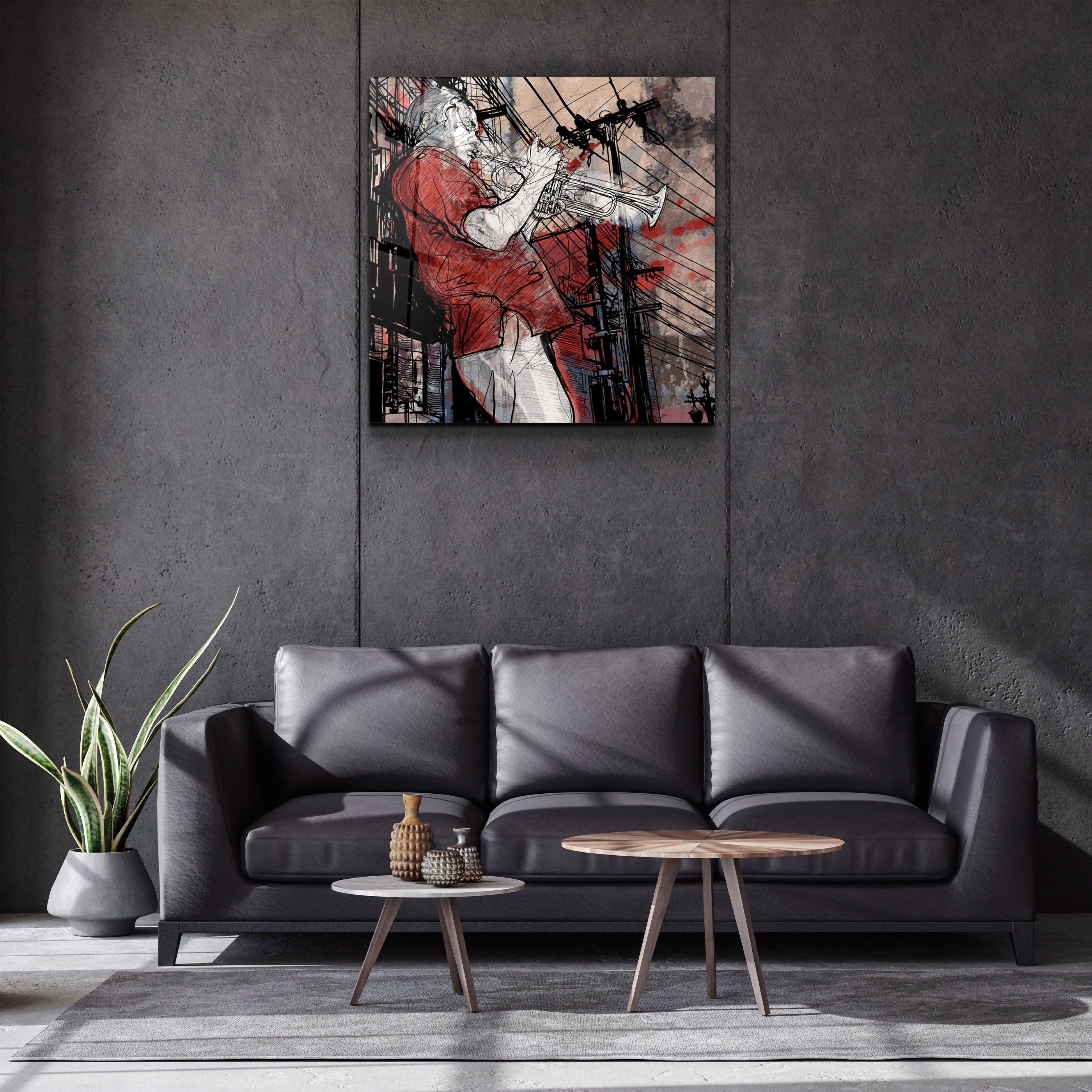 ・"Abstract Musician V2"・Glass Wall Art - ArtDesigna Glass Printing Wall Art