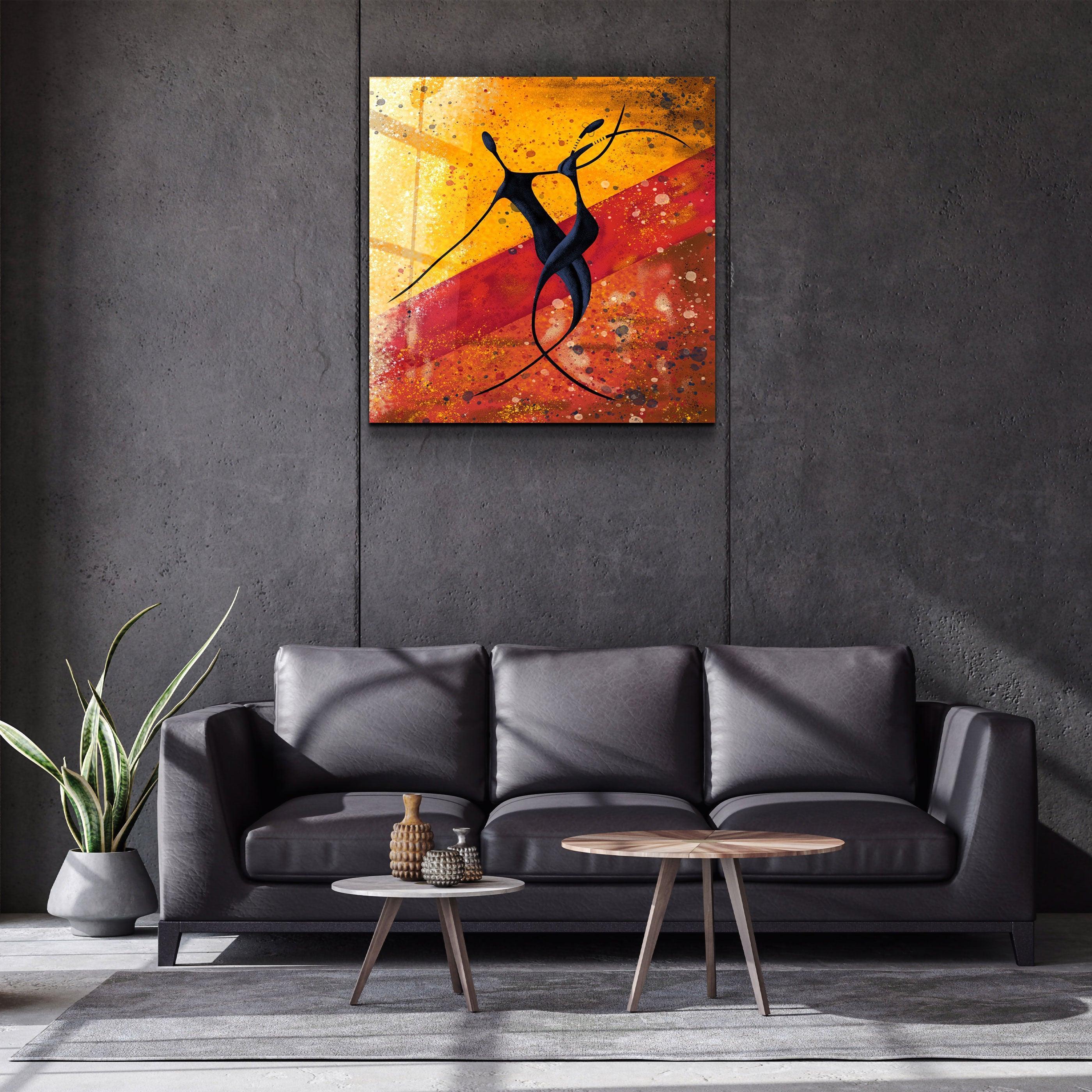 ・"Abstract Dancers"・Glass Wall Art - ArtDesigna Glass Printing Wall Art