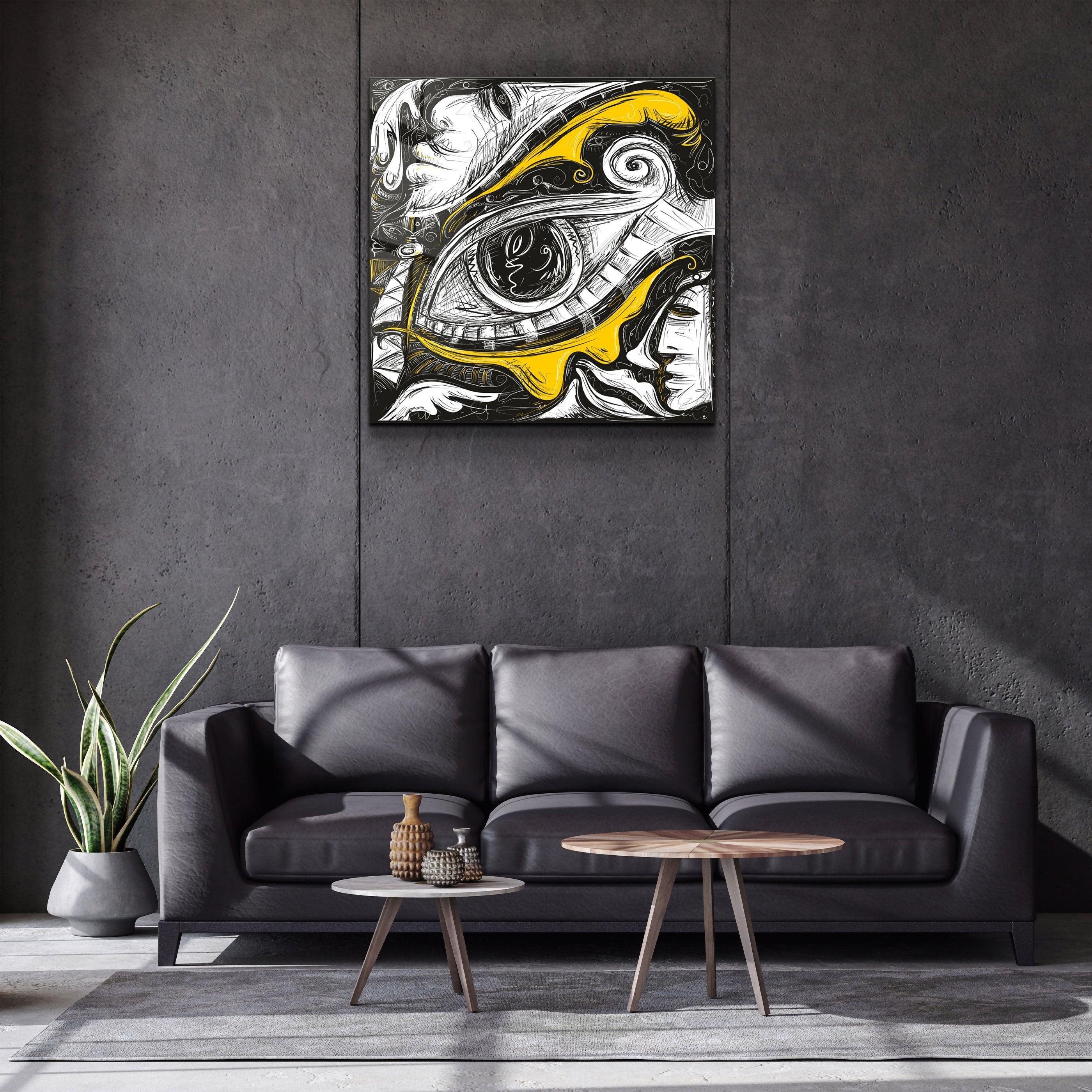 ・"Abstract Faces and Eyes"・Glass Wall Art - ArtDesigna Glass Printing Wall Art