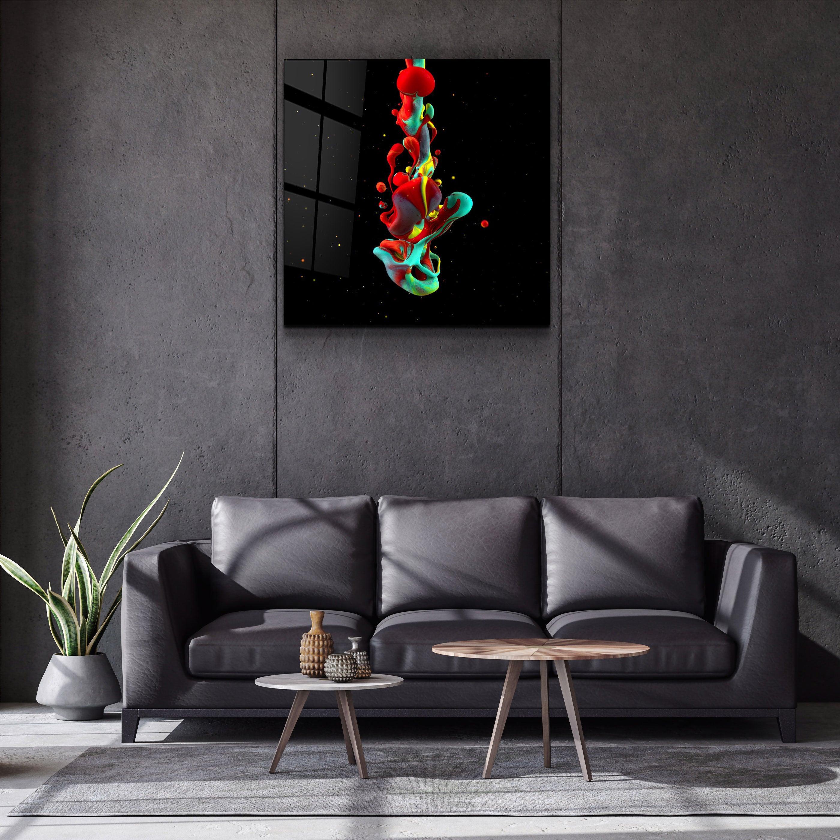 ・"Abstract Colorful Paint"・Glass Wall Art - ArtDesigna Glass Printing Wall Art