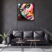 ・"Abstract Woman Portrait V2"・Glass Wall Art - ArtDesigna Glass Printing Wall Art