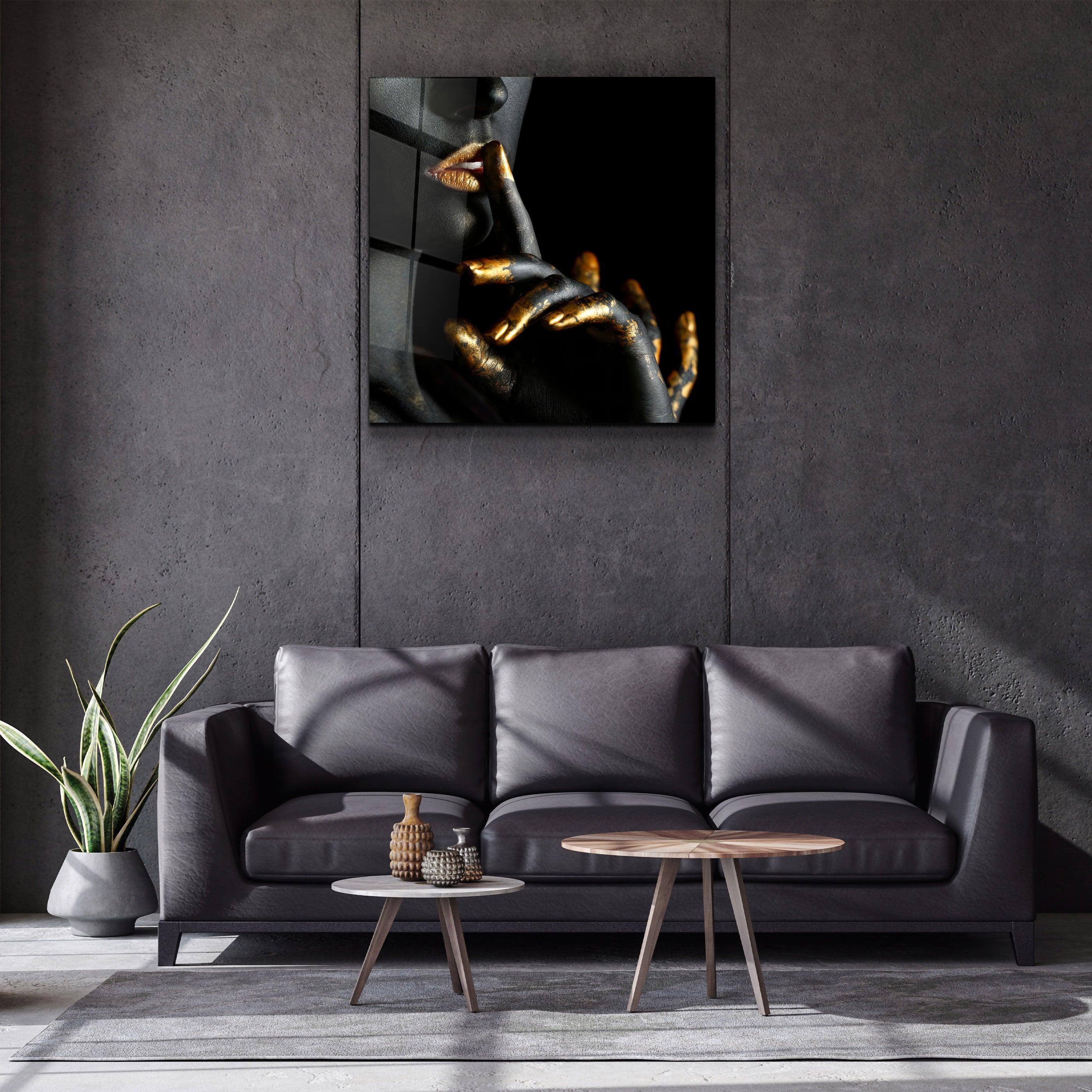 ・"Abstract Makeup Artist - Hush"・Glass Wall Art - ArtDesigna Glass Printing Wall Art