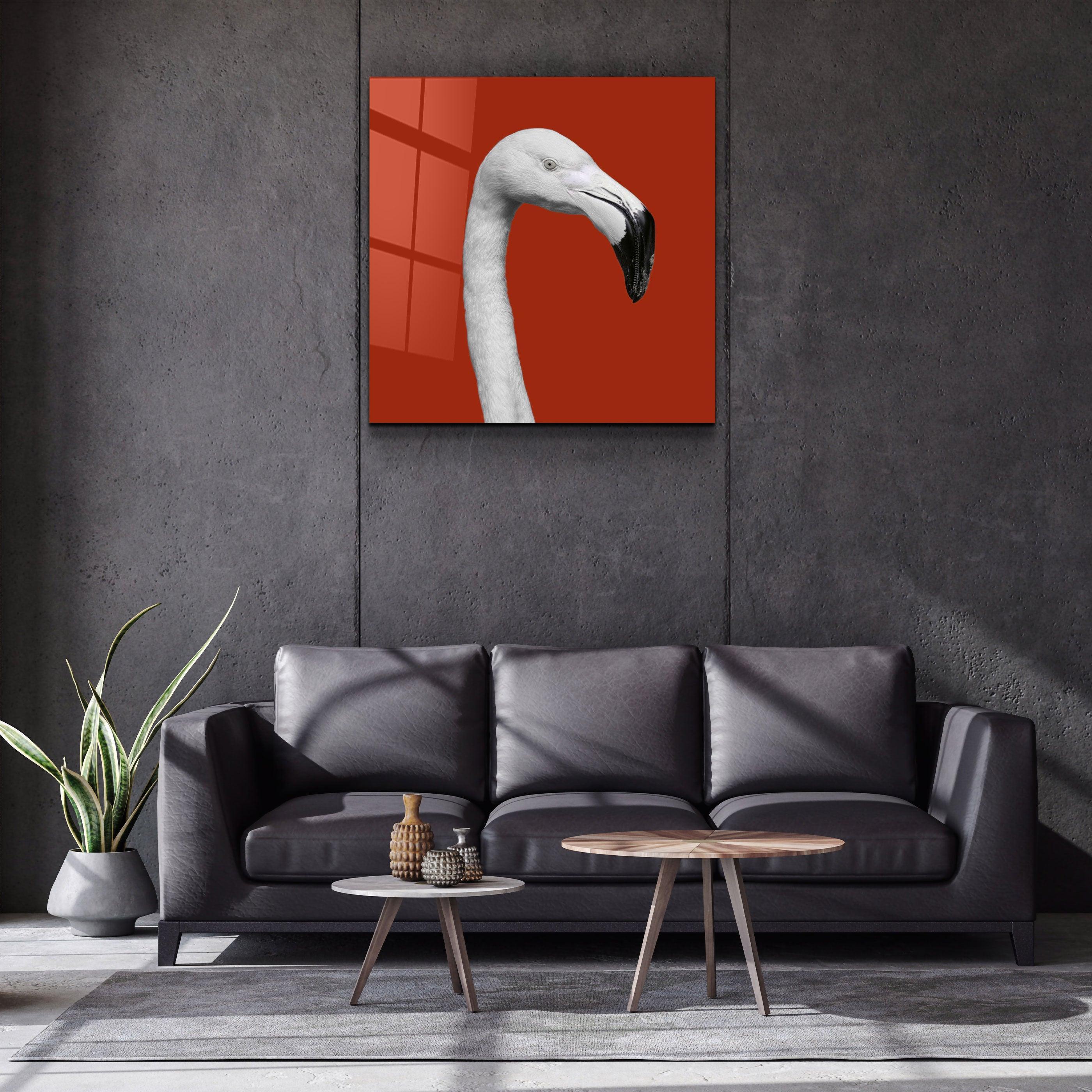 ・"Flamingo - Red"・Glass Wall Art - ArtDesigna Glass Printing Wall Art