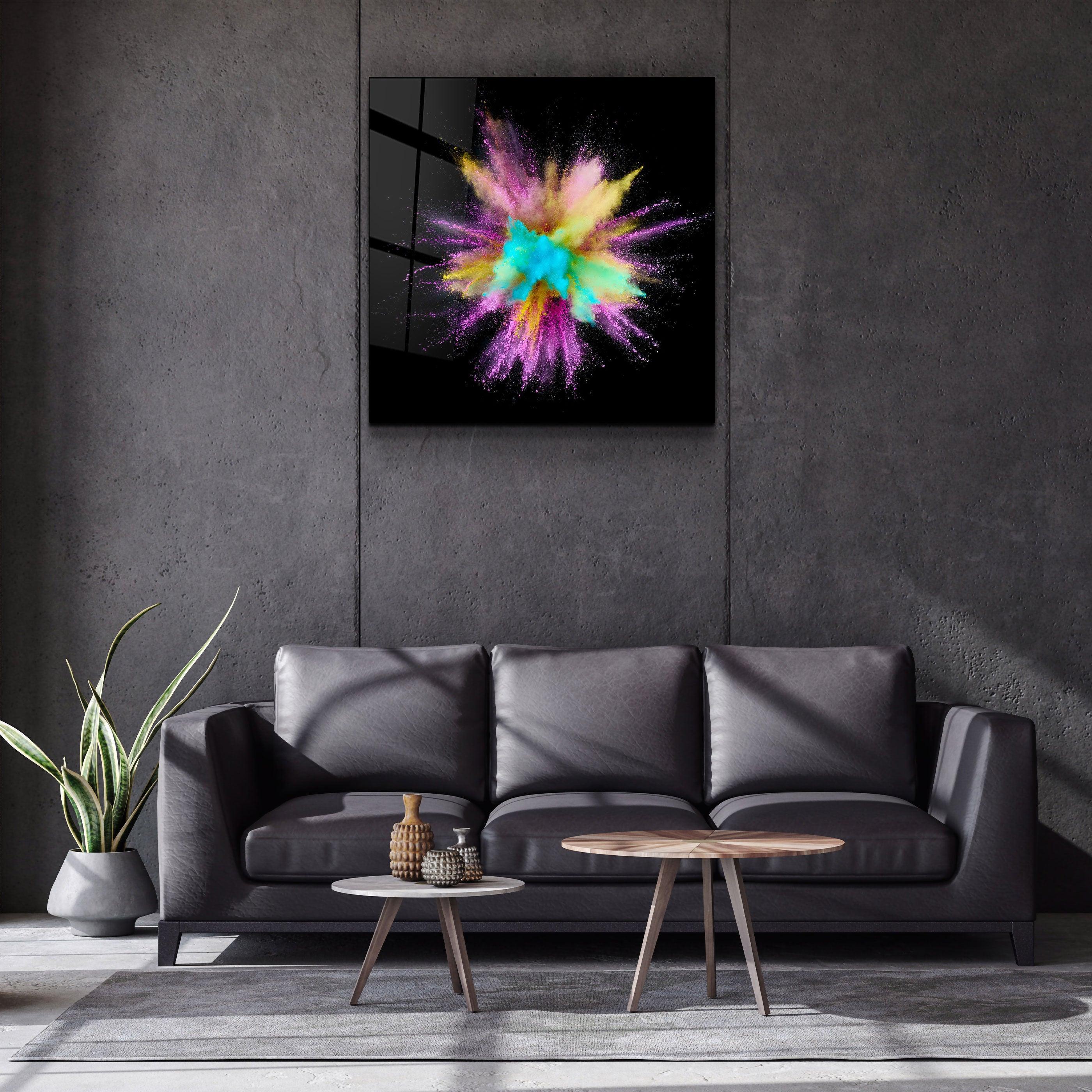 ・"Colorful Explosion"・Glass Wall Art - ArtDesigna Glass Printing Wall Art