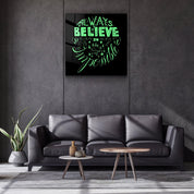 ・"Always Believe in the Impossible-Green"・Glass Wall Art - ArtDesigna Glass Printing Wall Art