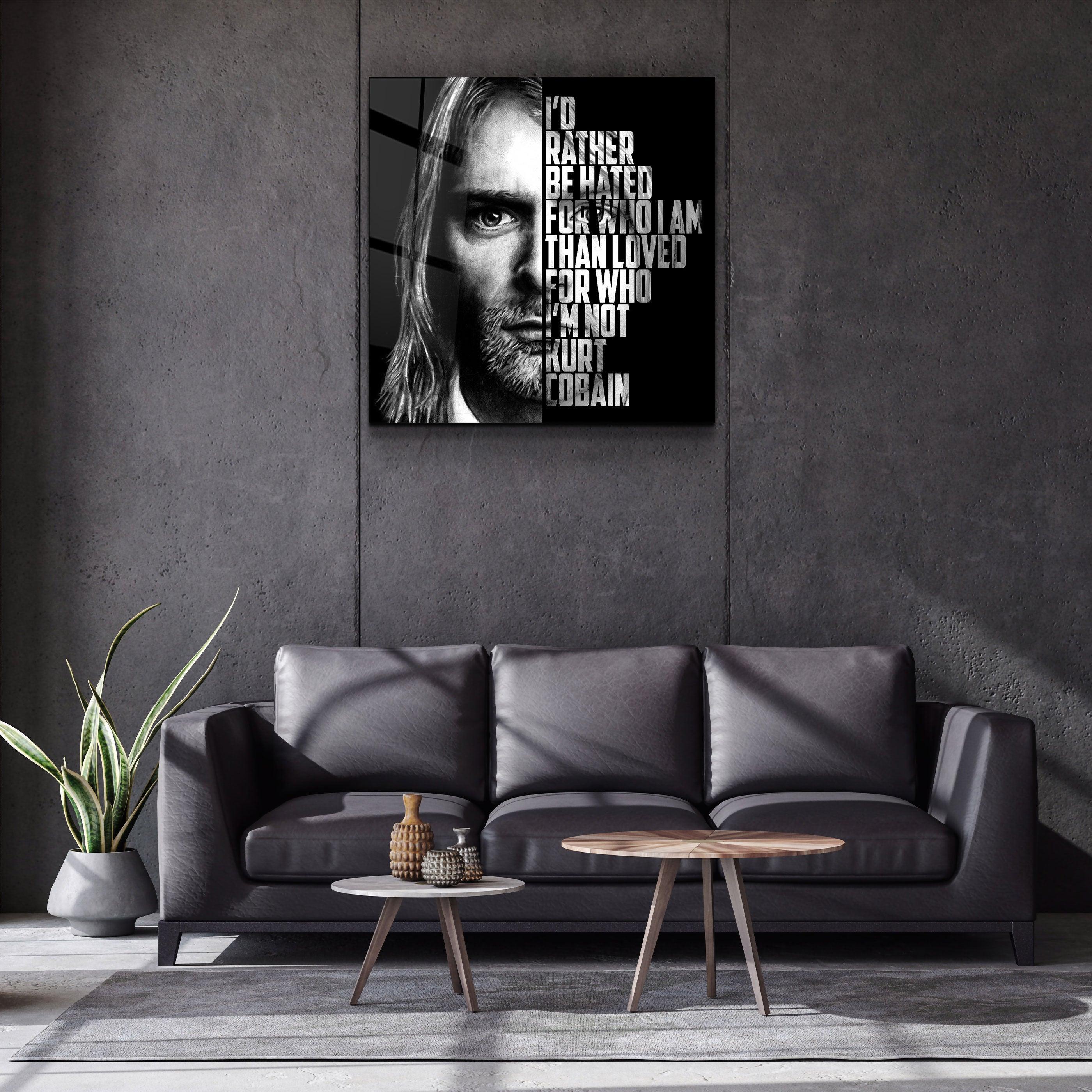 ・"Kurt Cobain"・Designers Collection Glass Wall Art - ArtDesigna Glass Printing Wall Art