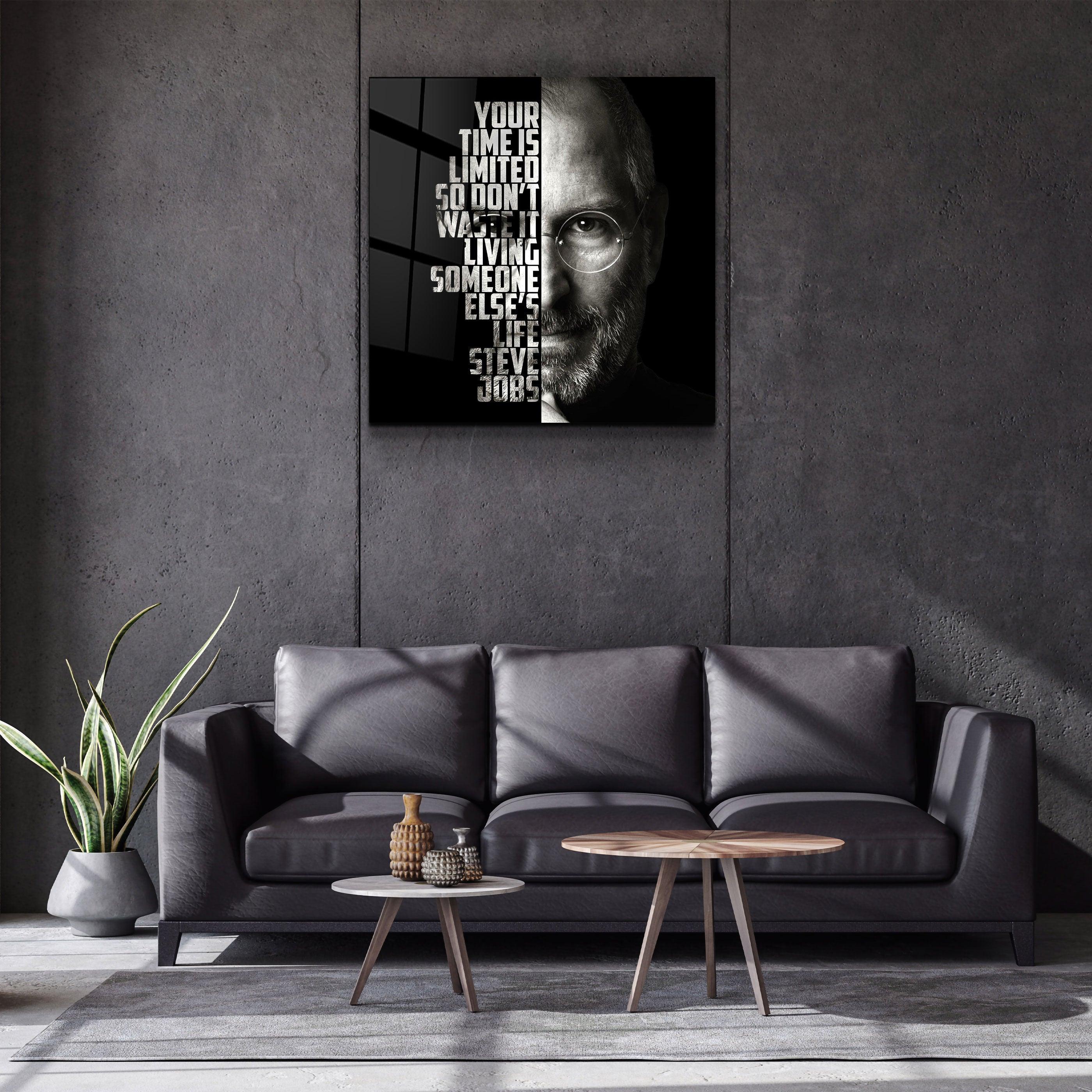 ・"Steve Jobs"・Designers Collection Glass Wall Art - ArtDesigna Glass Printing Wall Art