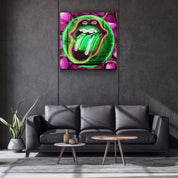 ・"The Green Pill For a Fun"・Glass Wall Art - ArtDesigna Glass Printing Wall Art