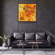 ・"Vintage Map US - Wyoming"・Glass Wall Art - ArtDesigna Glass Printing Wall Art