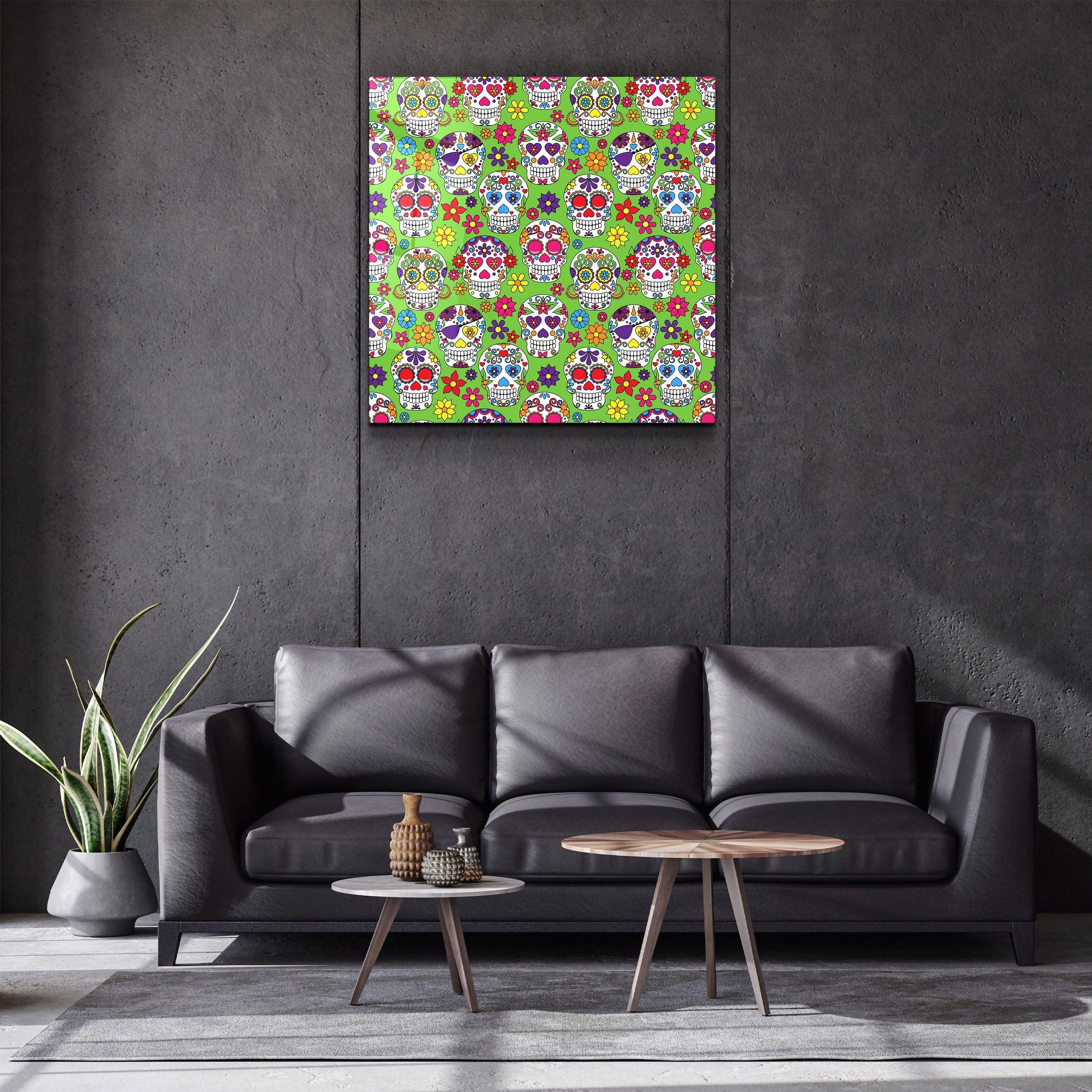 ・"Latino Skulls"・Glass Wall Art - ArtDesigna Glass Printing Wall Art