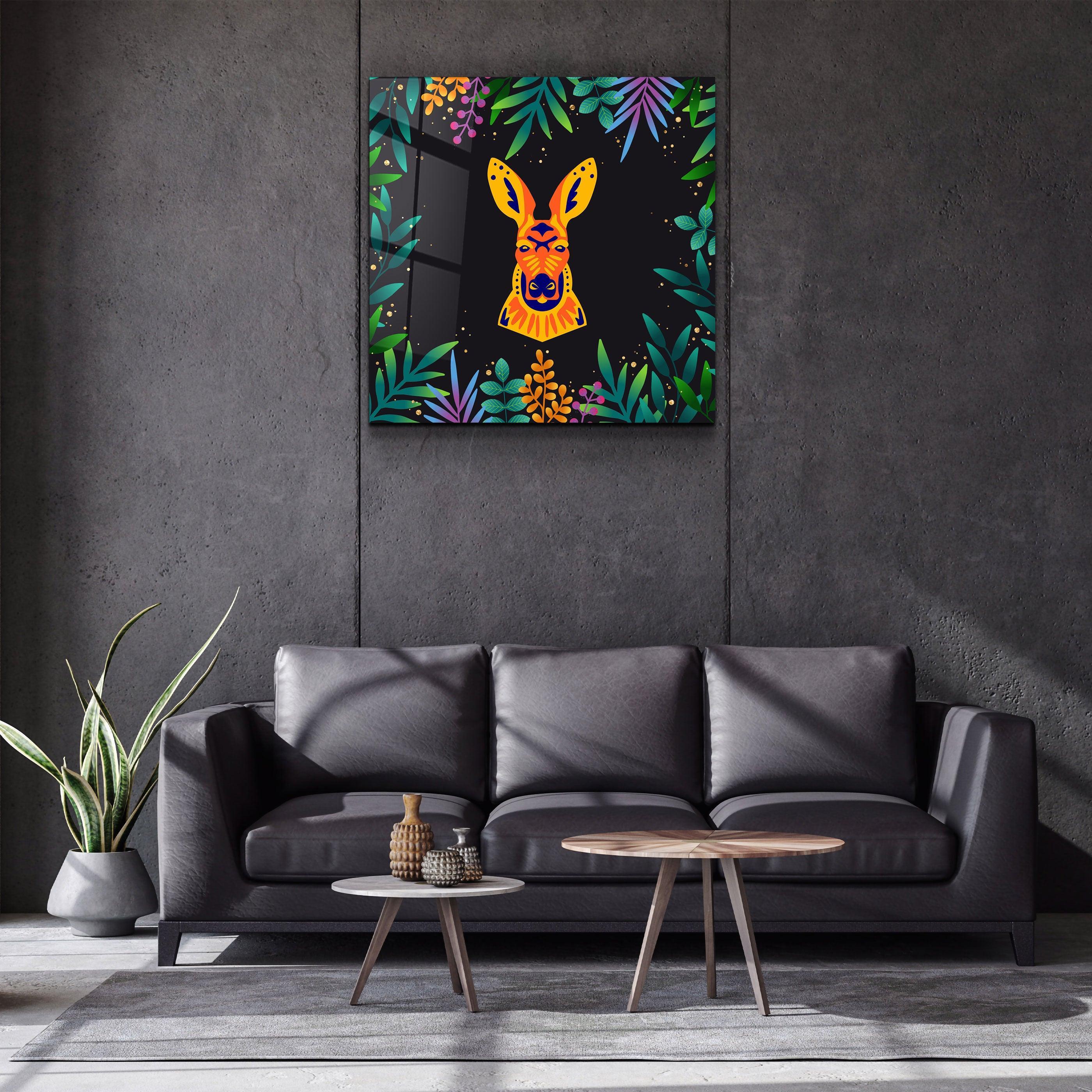 ・"Animal Republic-Kangaroo"・Designers Collection Glass Wall Art - ArtDesigna Glass Printing Wall Art