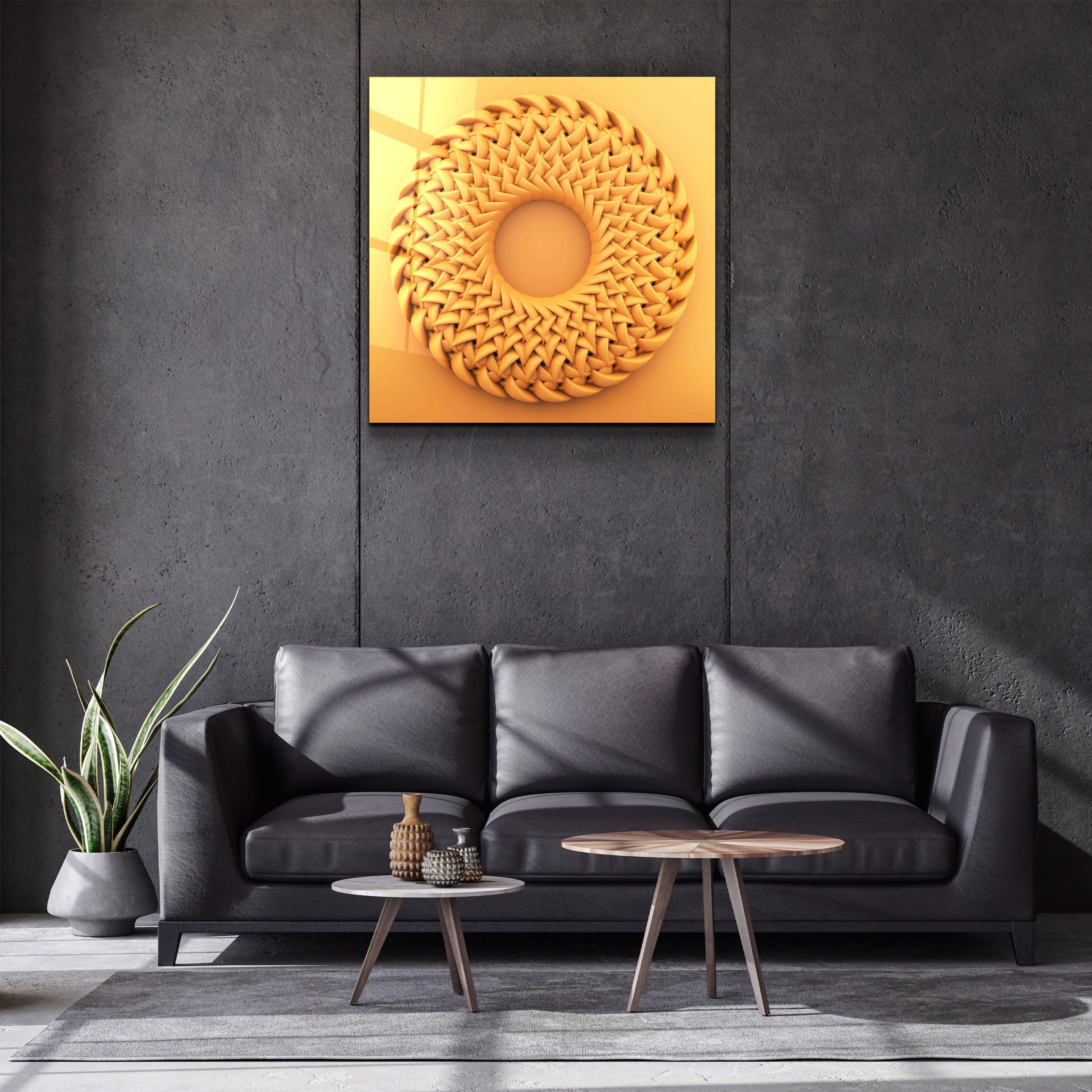 ."Abstract Circular Knitting V2". Designer's Collection Glass Wall Art - ArtDesigna Glass Printing Wall Art
