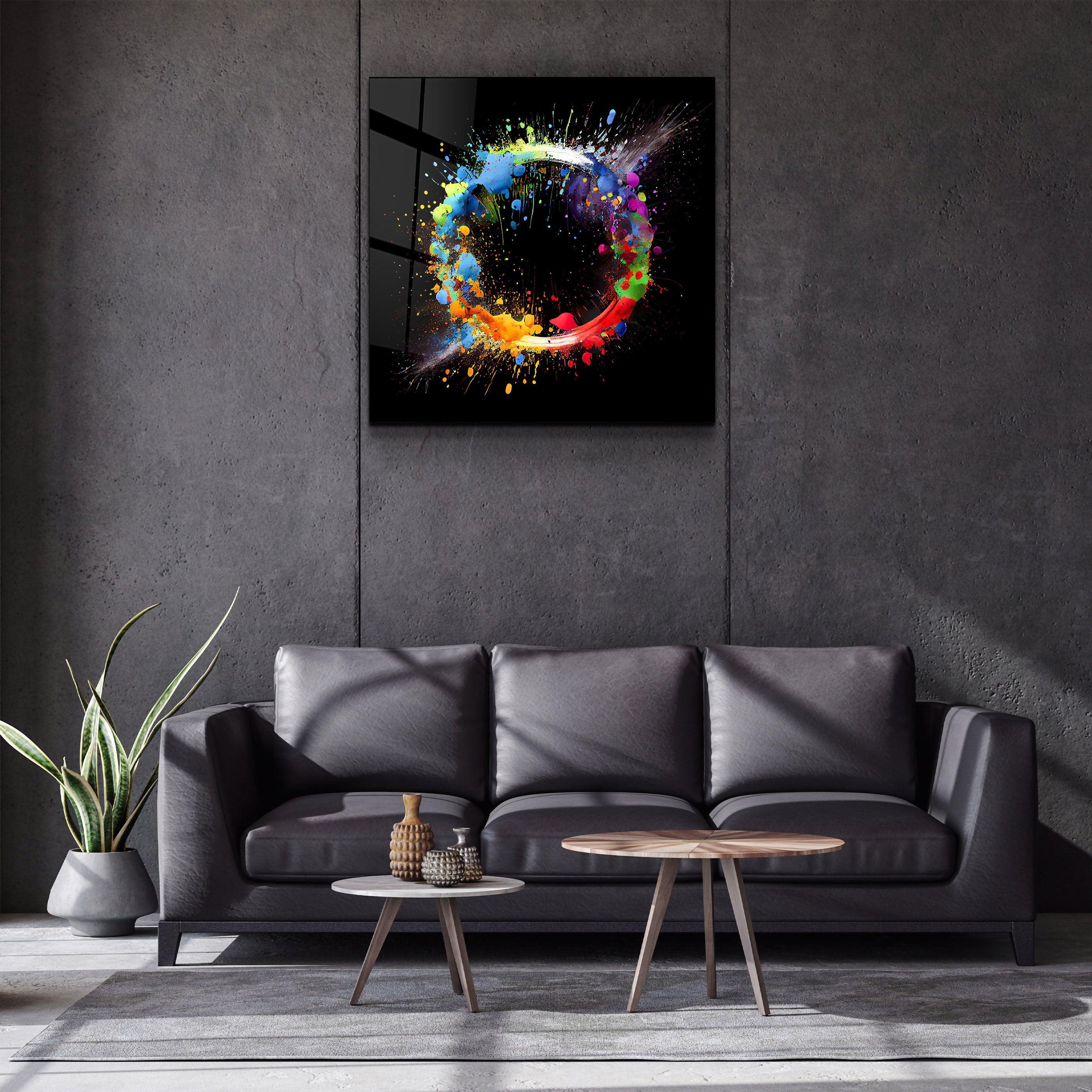 ."Paint Splash Ring". Designer's Collection Glass Wall Art - ArtDesigna Glass Printing Wall Art