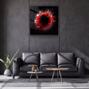 ."Paint Splash Ring-Red". Designer's Collection Glass Wall Art - ArtDesigna Glass Printing Wall Art