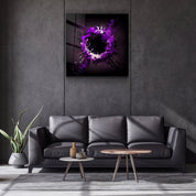."Paint Splash Ring-Purple". Designer's Collection Glass Wall Art - ArtDesigna Glass Printing Wall Art
