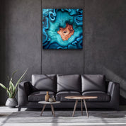 ."Heart of the Wood - Blue". Designer's Collection Glass the Wood Art - ArtDesigna Glass Printing Wall Art