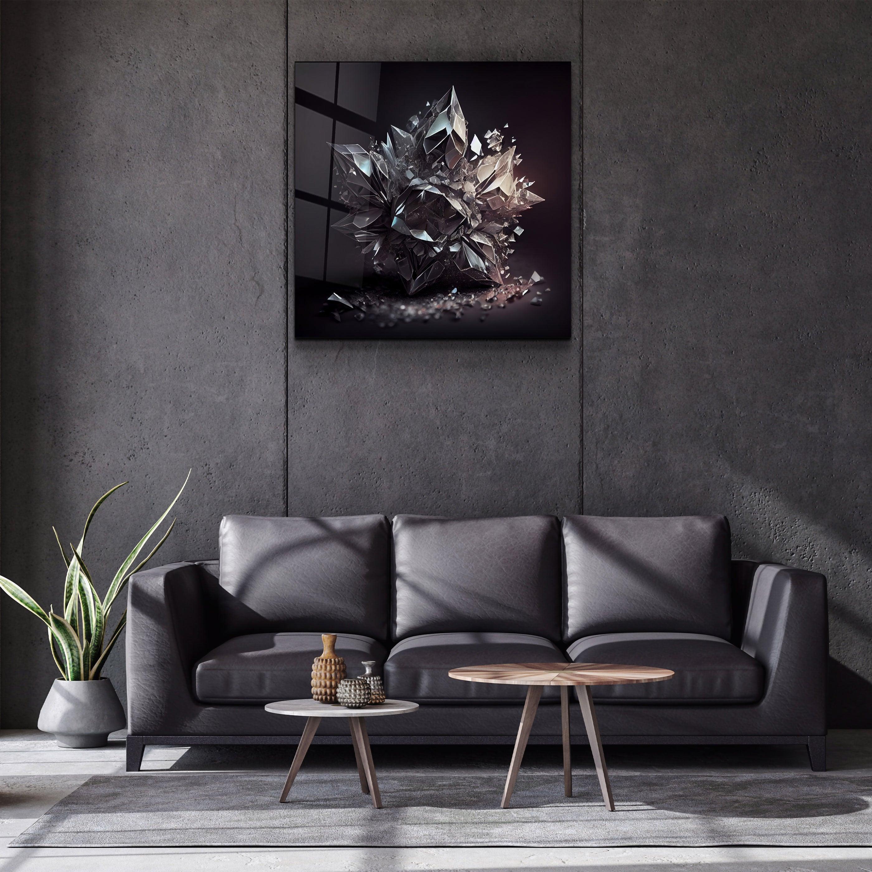 ."Amethyst - White". Designer's Collection Glass the Wood Art - ArtDesigna Glass Printing Wall Art