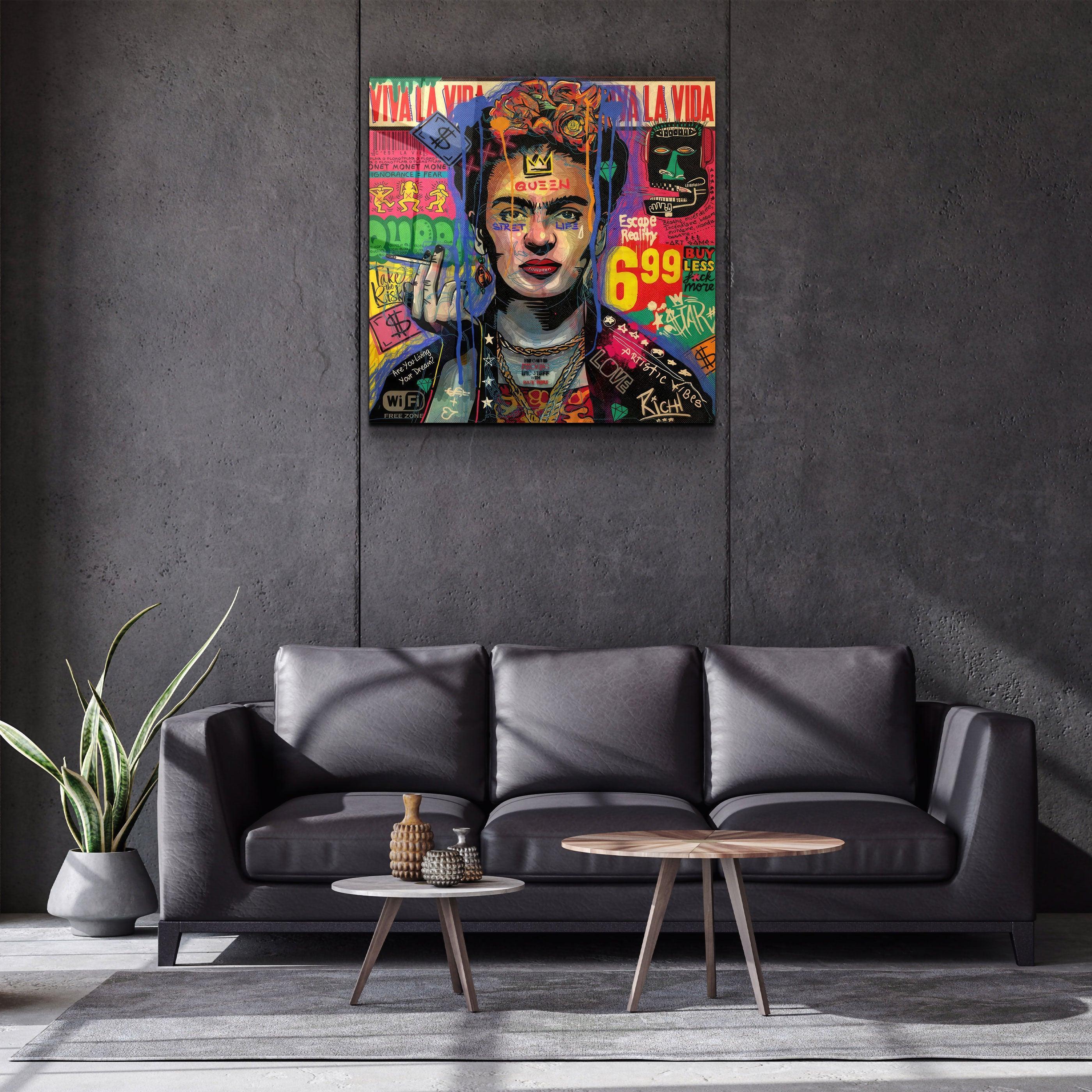."Frida". Designer's Collection Glass Wall Art - ArtDesigna Glass Printing Wall Art