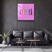 ."Sweet Sticks Retro". Contemporary Collection Glass Wall Art - ArtDesigna Glass Printing Wall Art