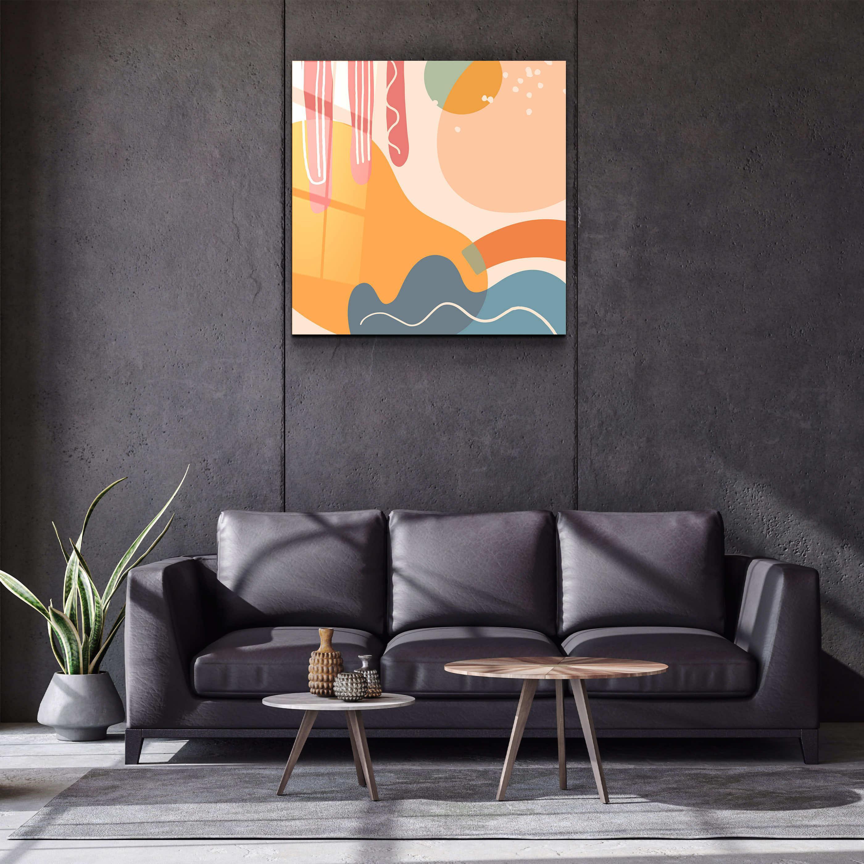 ."Terracota Abstract Flowers V1". Designer's Collection Glass Wall Art - ArtDesigna Glass Printing Wall Art