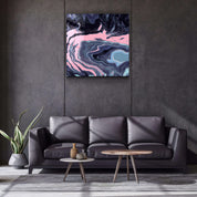 ."Pink Wave in the Black". Designer's Collection Glass Wall Art - ArtDesigna Glass Printing Wall Art