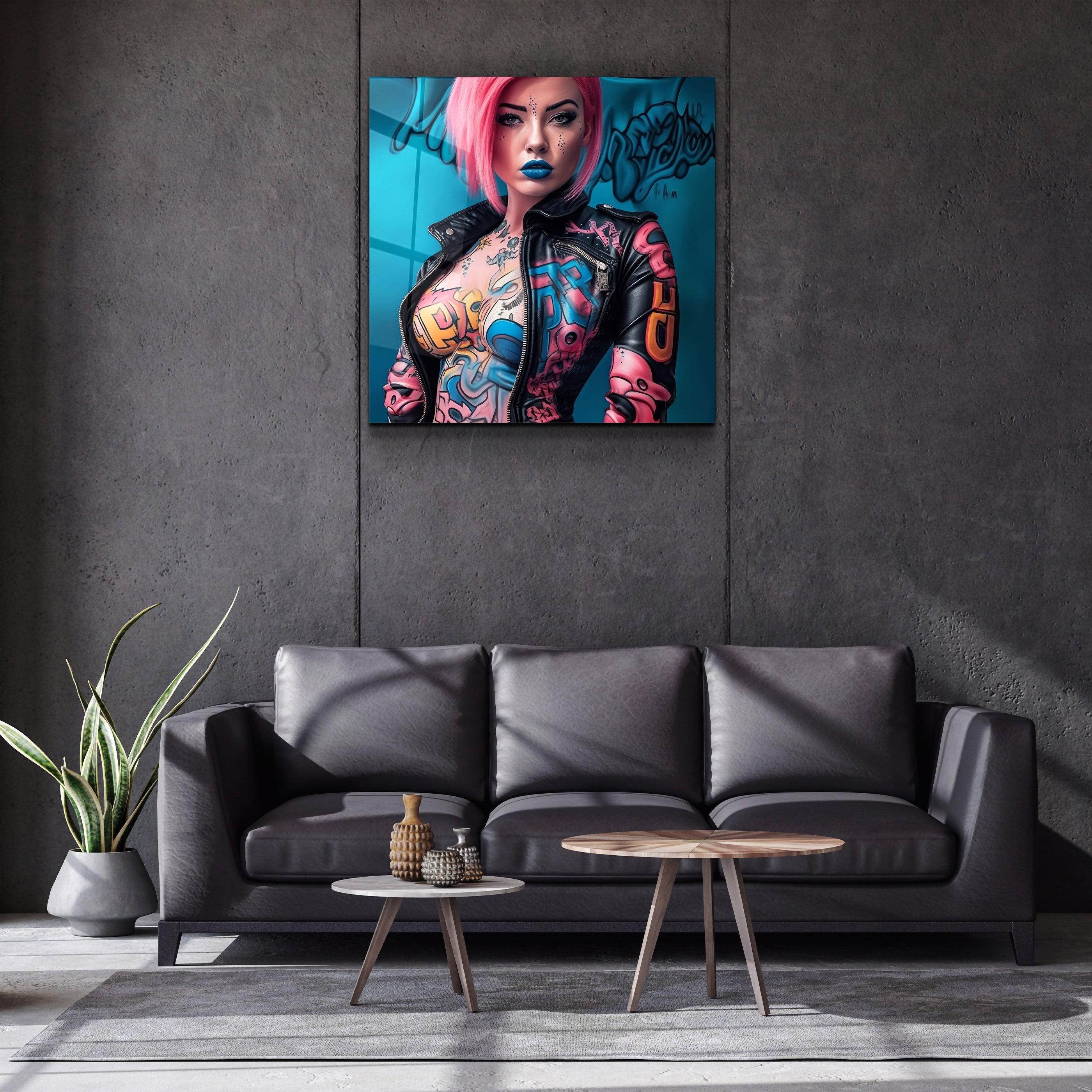 ."Tattooed v7". Designer's Collection Glass Wall Art - ArtDesigna Glass Printing Wall Art