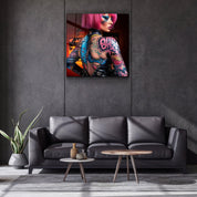."Tattooed v2". Designer's Collection Glass Wall Art - ArtDesigna Glass Printing Wall Art