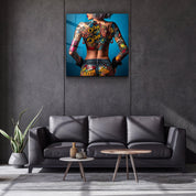 ."Tattooed v1". Designer's Collection Glass Wall Art - ArtDesigna Glass Printing Wall Art