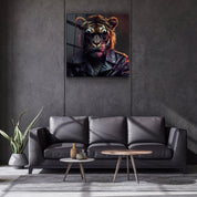 ."Tiger Monkey". Designers Collection Glass Wall Art - ArtDesigna Glass Printing Wall Art