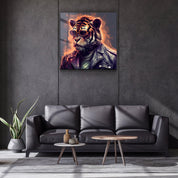 ."Tiger Monkey 2". Designers Collection Glass Wall Art - ArtDesigna Glass Printing Wall Art