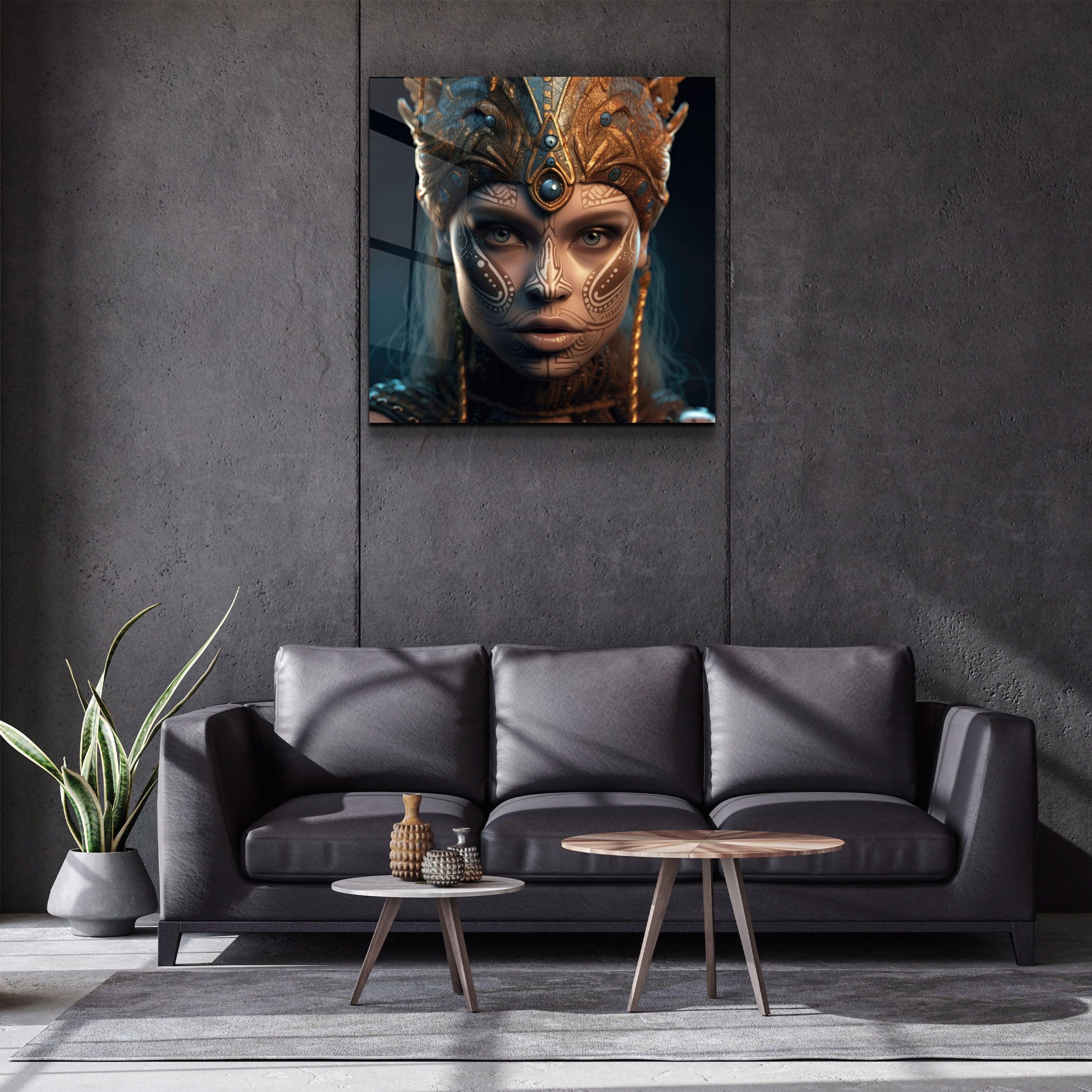 ."Woman Warrior 3". Secret World Collection Glass Wall Art - ArtDesigna Glass Printing Wall Art
