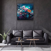 ."Oil Painting Flowers 2". Designers Collection Glass Wall Art - ArtDesigna Glass Printing Wall Art