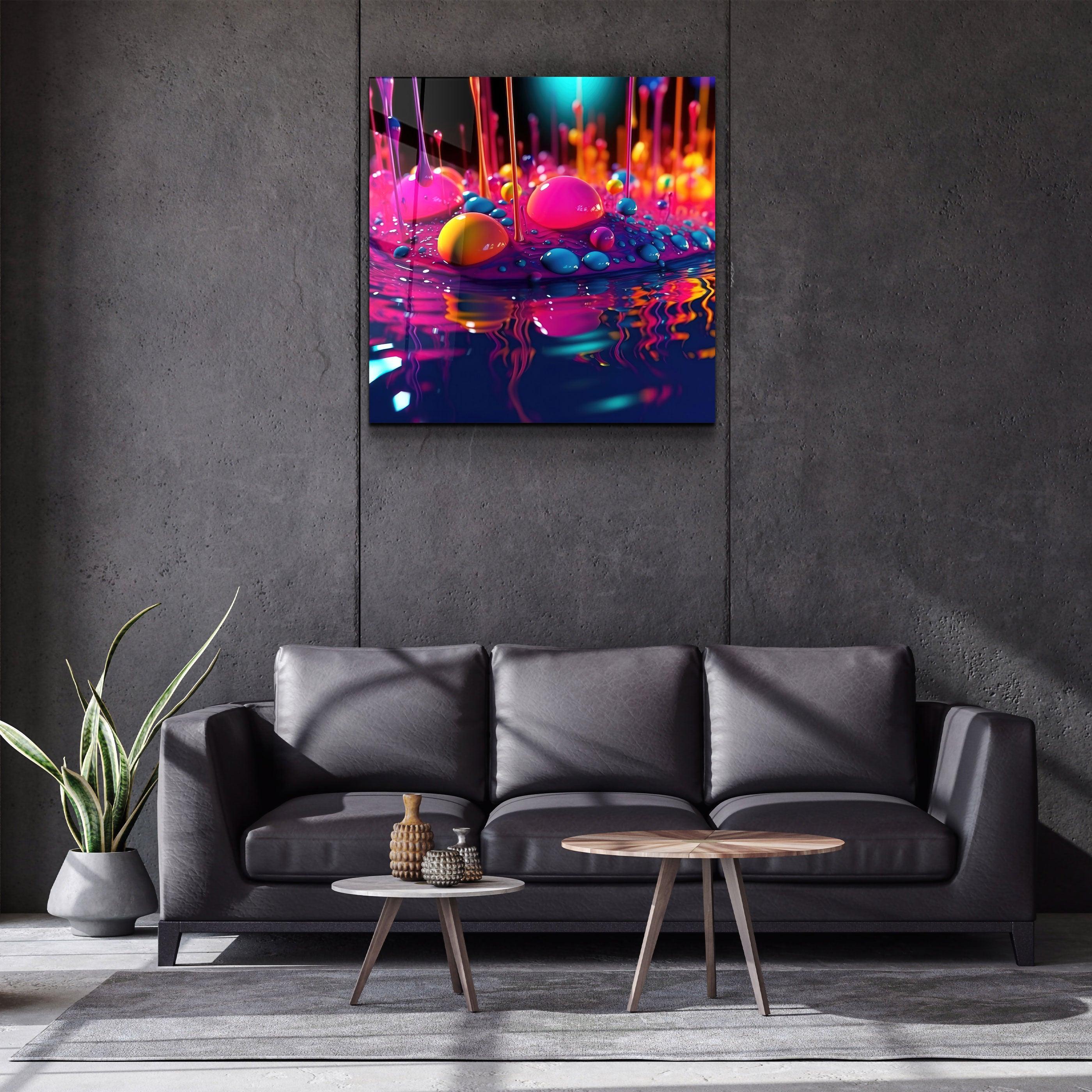 Paint Drops V2 | Designers Collection Glass Wall Art - Artdesigna