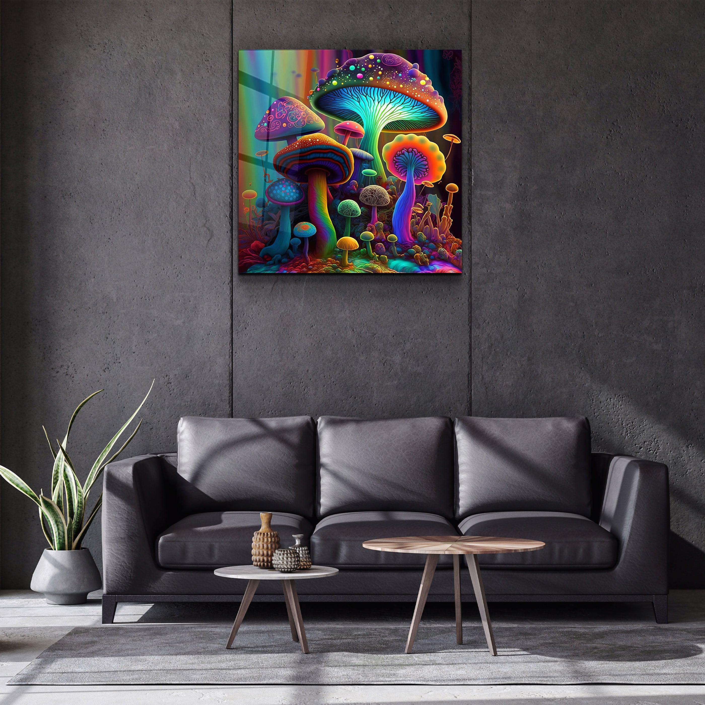 ."Neon Fungies V2". Designer's Collection Glass Wall Art - ArtDesigna Glass Printing Wall Art