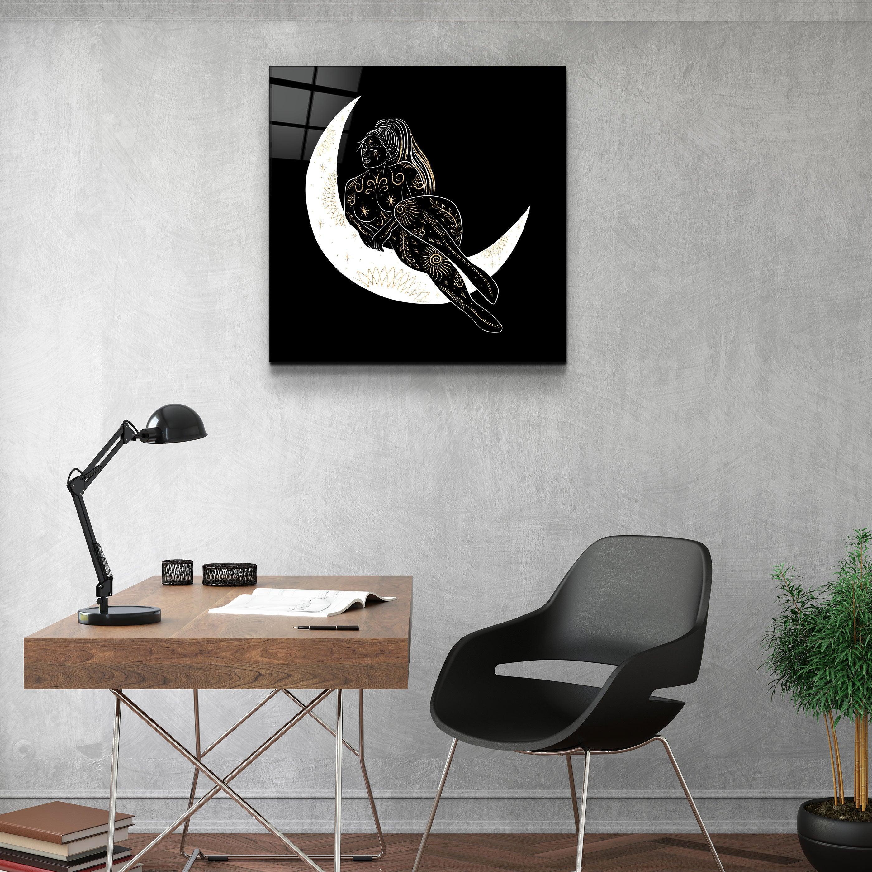 ."Moon Modern V3". Designer's Collection Glass Wall Art - ArtDesigna Glass Printing Wall Art