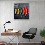 ・"Colorful Peppers"・Glass Wall Art - ArtDesigna Glass Printing Wall Art