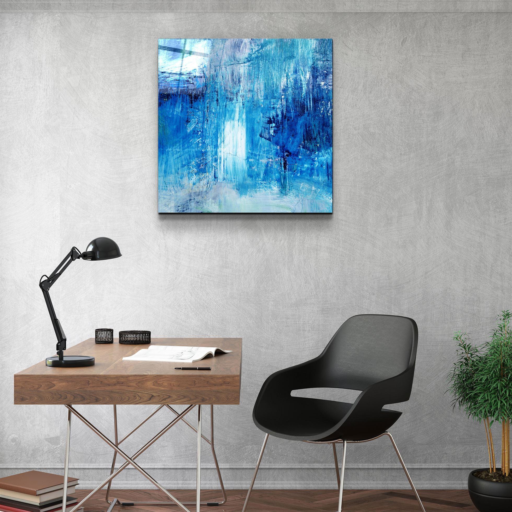 Blue Dreams Abstract | Glass Wall Art - Artdesigna