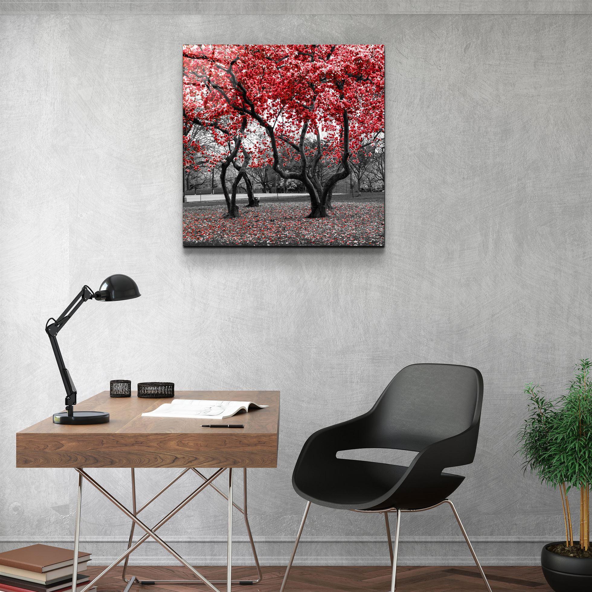 ・"Red Tree"・Glass Wall Art - ArtDesigna Glass Printing Wall Art